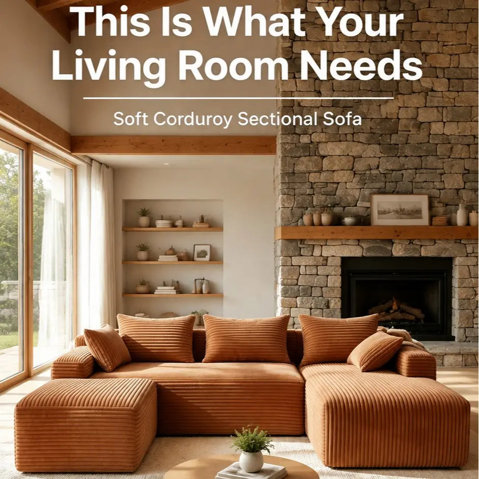 Transform Your Space with the Vnaoe-Corduroy Cloud Modular Sectional Sofa – Perfect for Cozy Living Rooms and Small Apartments, Pet-Friendly Design, and Comes with Free Gifts!