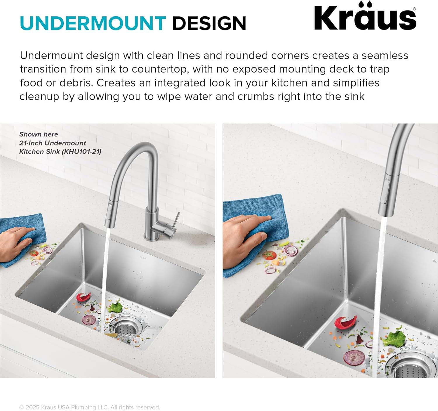 KRAUS Standart PRO 26-Inch 16 Gauge Undermount Single Bowl Stainless Steel Kitchen Sink, KHU100-26