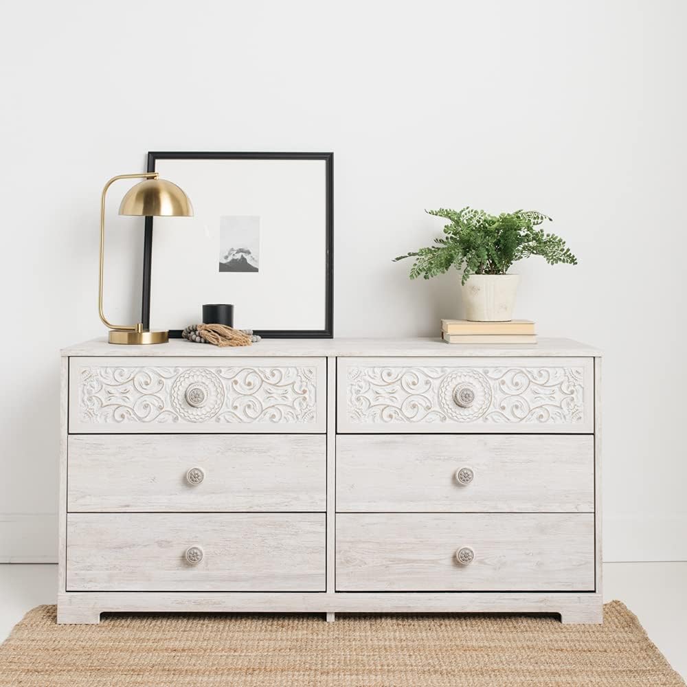 Transform Your Bedroom with the Elegant Paxberry Boho Dresser in Whitewash by Signature Design by Ashley