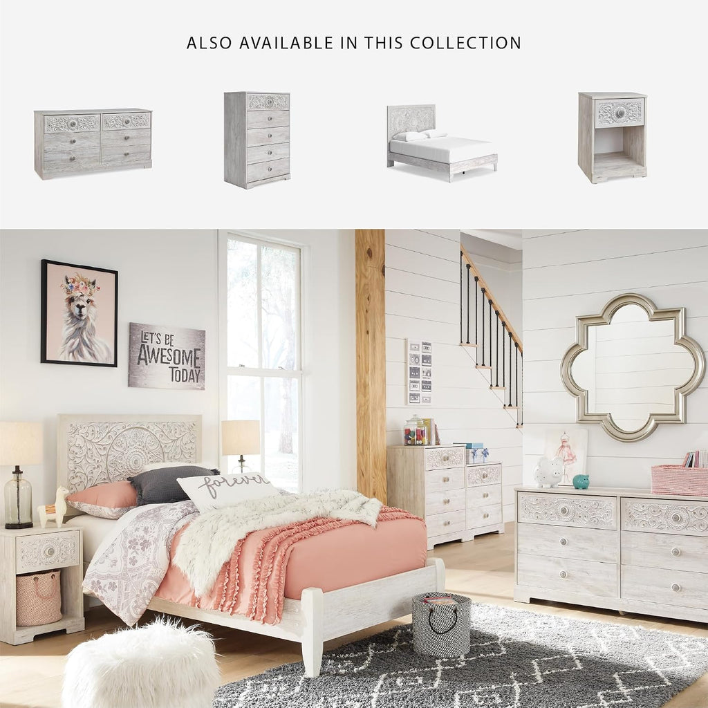 Transform Your Bedroom with the Elegant Paxberry Boho Dresser in Whitewash by Signature Design by Ashley