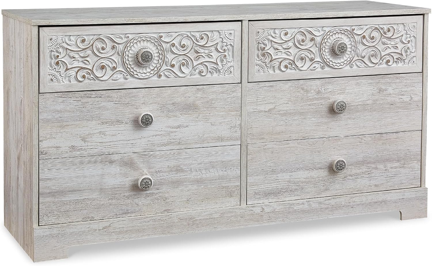 Transform Your Bedroom with the Elegant Paxberry Boho Dresser in Whitewash by Signature Design by Ashley