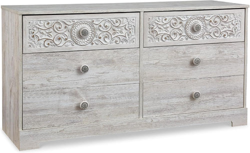 Transform Your Bedroom with the Elegant Paxberry Boho Dresser in Whitewash by Signature Design by Ashley